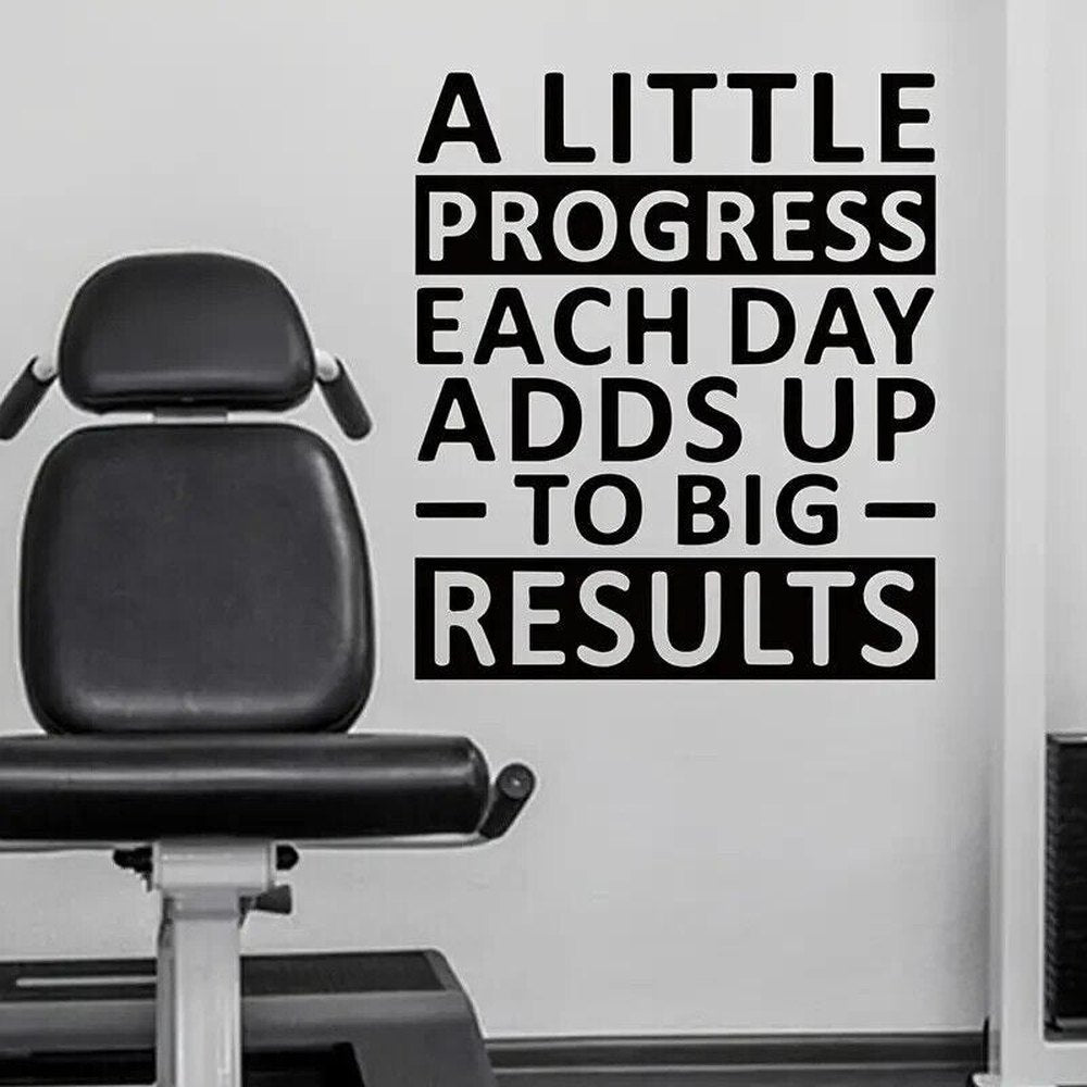 "A Little Progress Each Day" Motivational Wall Decal 15.7" x 18.9" Home & Garden:Home Décor:Decals, Stickers & Vinyl Art Style Your Walls